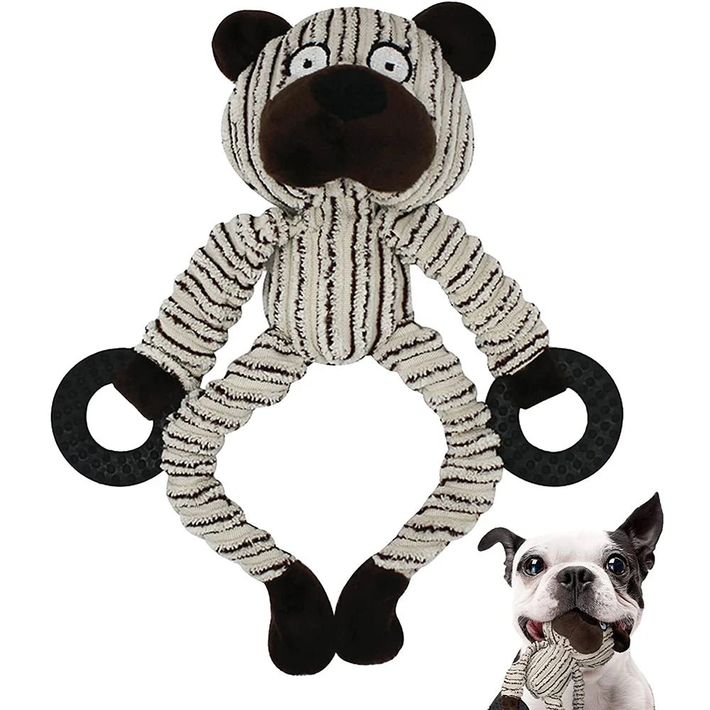 Monkey and Cow Squeaky Chew Toys - Pawradise Pointe