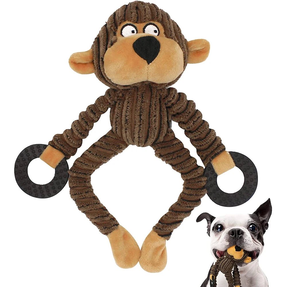 Monkey and Cow Squeaky Chew Toys - Pawradise Pointe